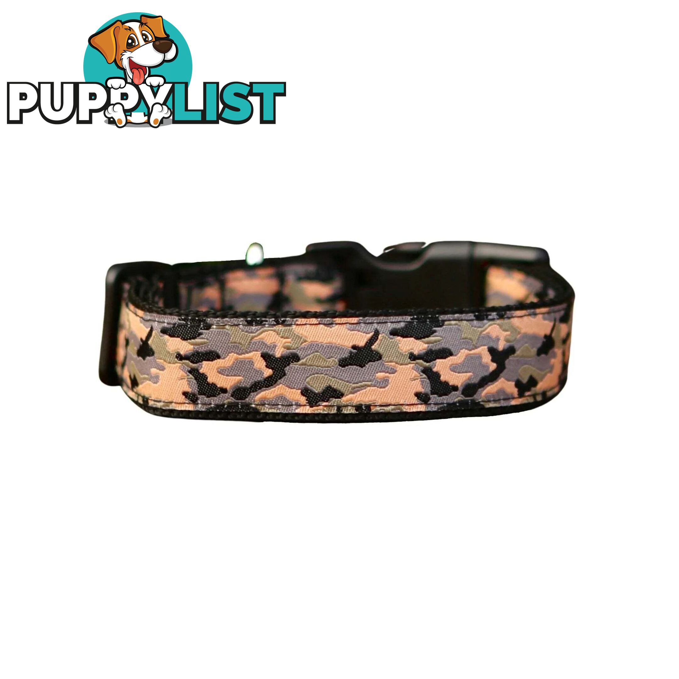 Camouflage Dog Collar - Hand Made by The Bark Side - TBSCAMLGEBLU