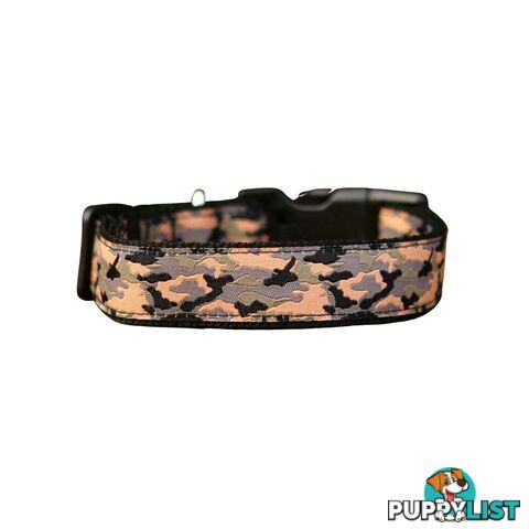 Camouflage Dog Collar - Hand Made by The Bark Side - TBSCAMLGEBLU