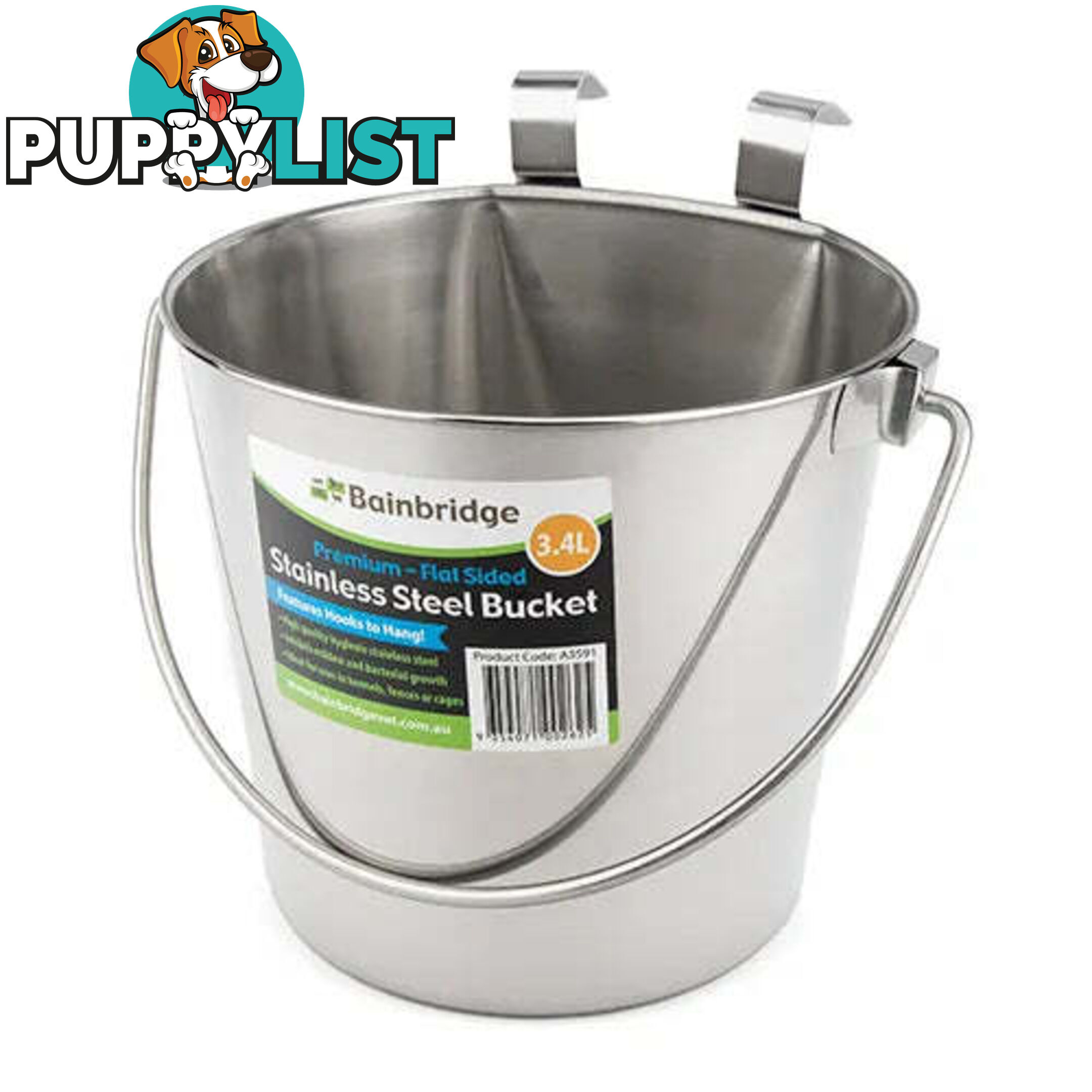 FLAT SIDED STAINLESS BUCKETS - BAINBRIDGE - BB-A3591