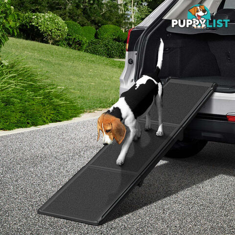 i.Pet Dog Ramp Pet Stairs Steps Car Travel SUV Ladder Foldable Portable Adjustable - FDR-D-453B-BK