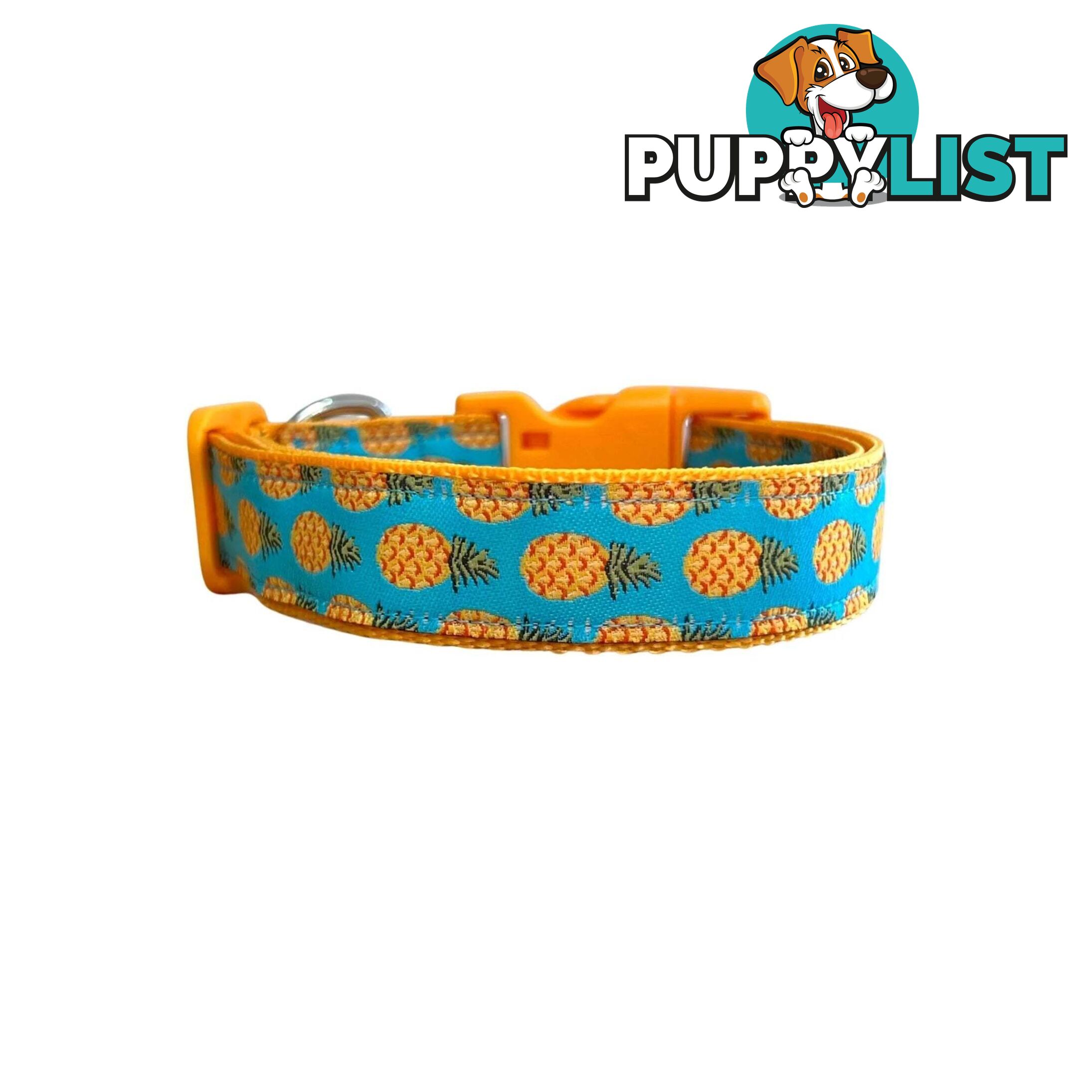 Pineapple Dog Collar - Hand Made by The Bark Side - TBSPIN1L