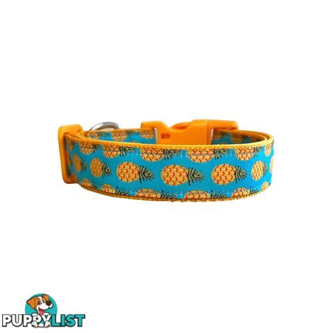 Pineapple Dog Collar - Hand Made by The Bark Side - TBSPIN1L