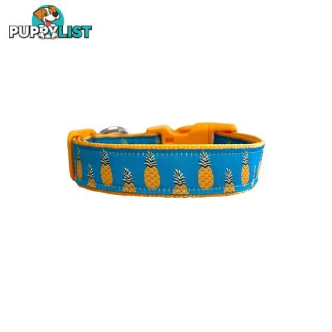 Pineapple Dog Collar - Hand Made by The Bark Side - TBSPIN1L