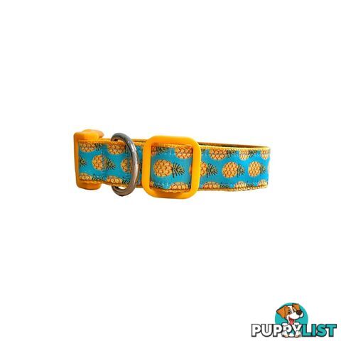 Pineapple Dog Collar - Hand Made by The Bark Side - TBSPIN1L