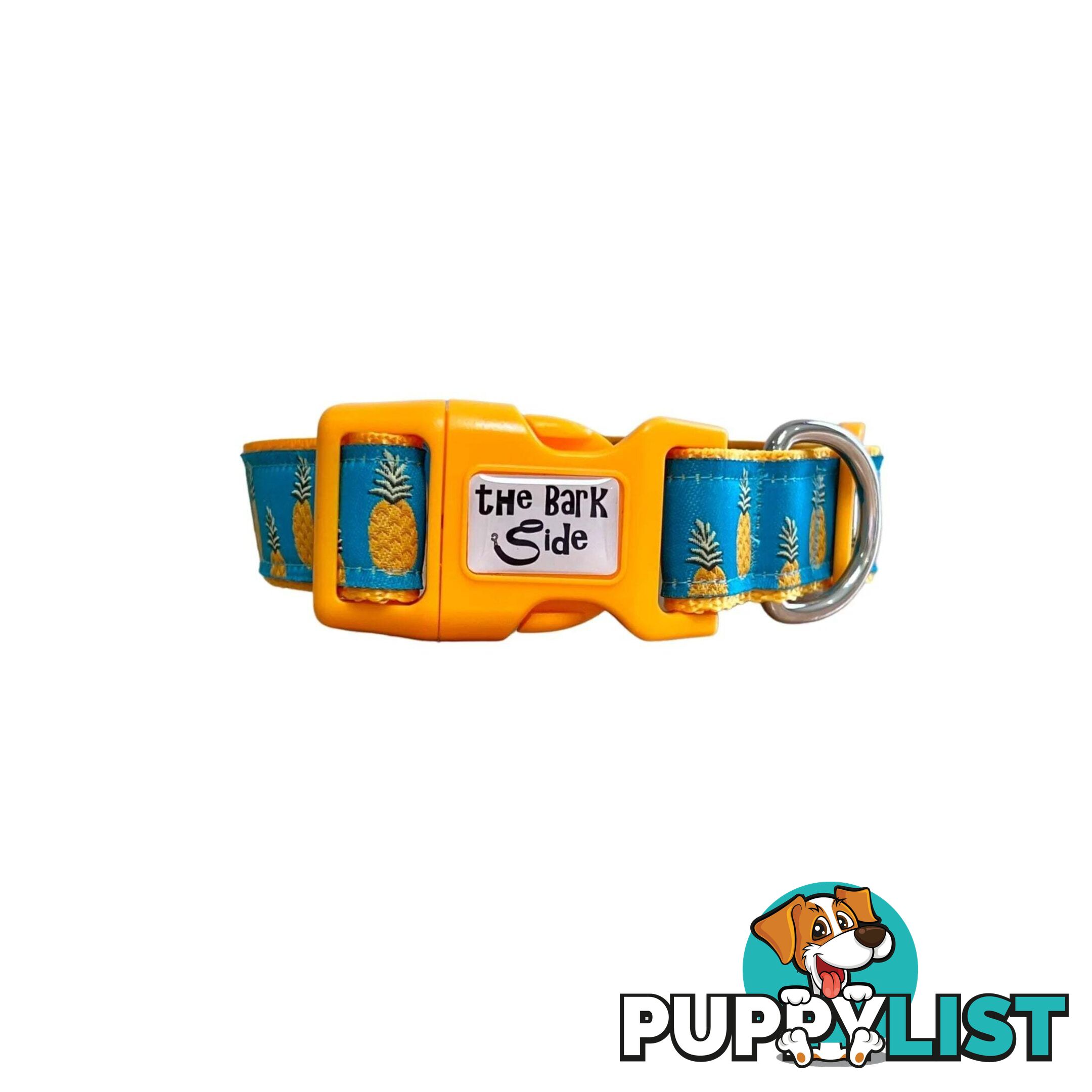 Pineapple Dog Collar - Hand Made by The Bark Side - TBSPIN1L