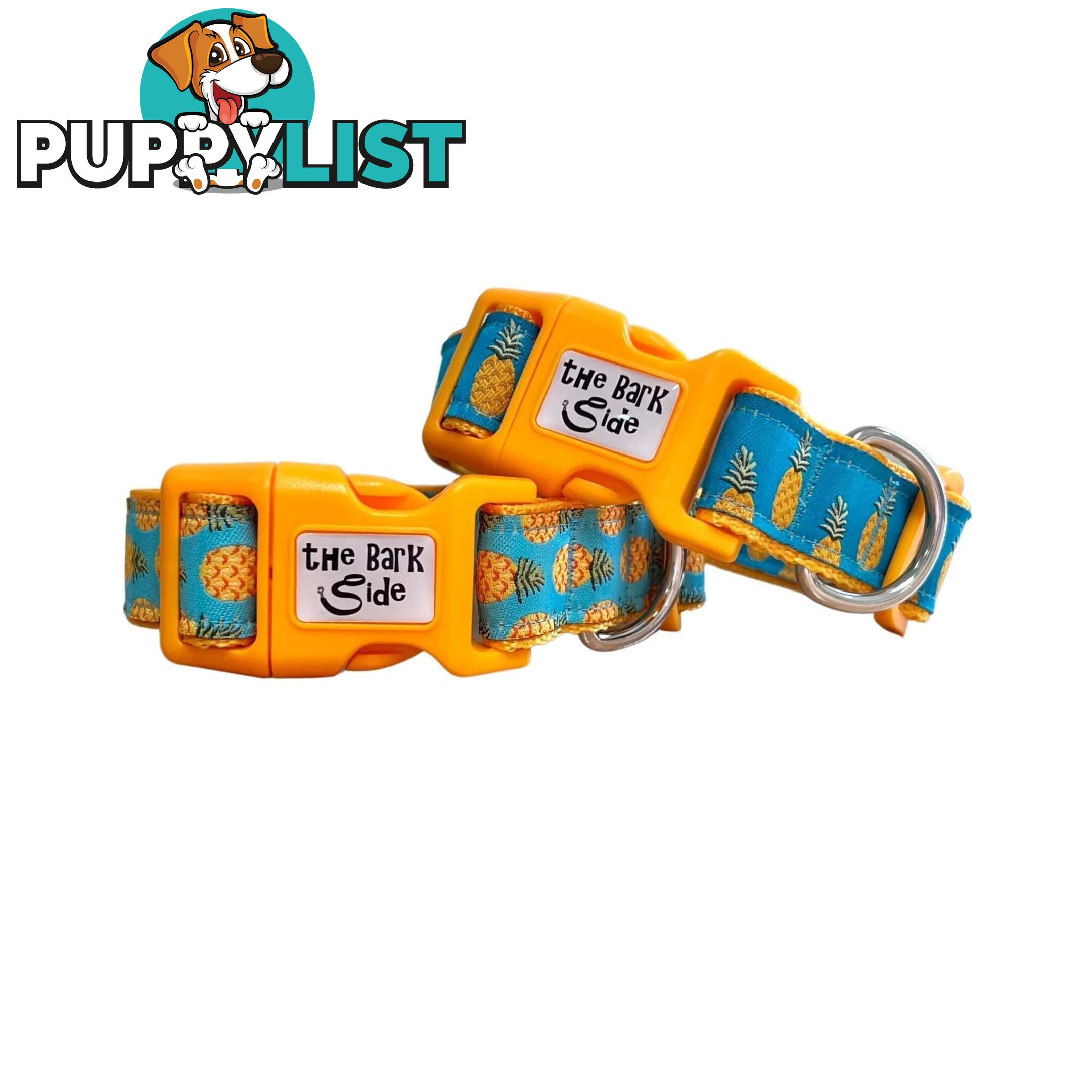 Pineapple Dog Collar - Hand Made by The Bark Side - TBSPIN1L