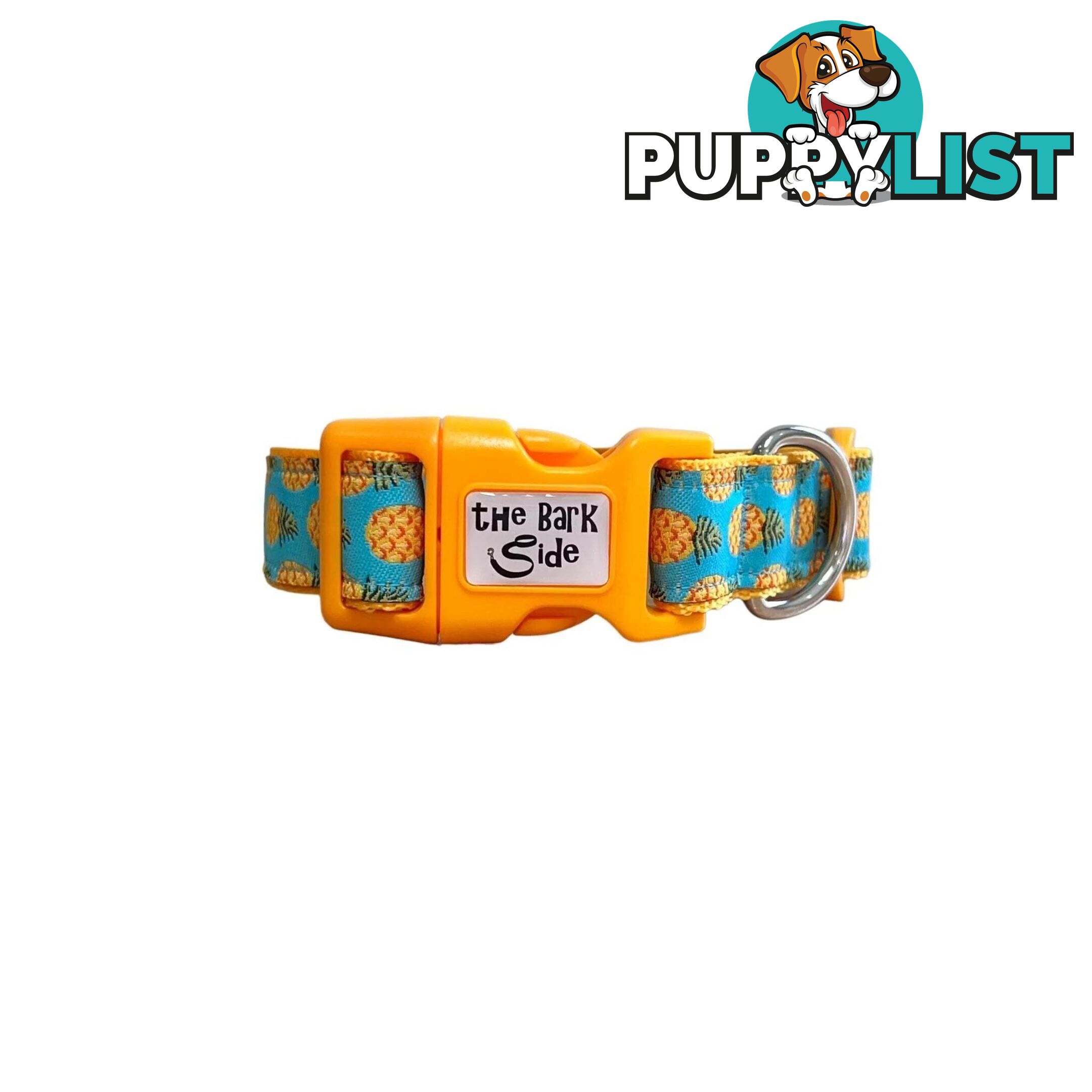 Pineapple Dog Collar - Hand Made by The Bark Side - TBSPIN1L