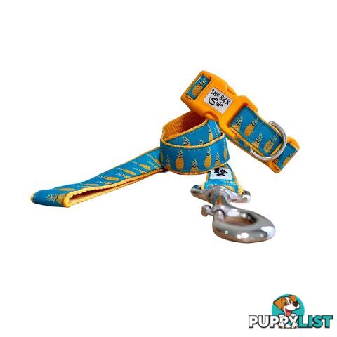 Pineapple Dog Collar - Hand Made by The Bark Side - TBSPIN1L