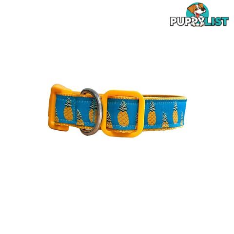 Pineapple Dog Collar - Hand Made by The Bark Side - TBSPIN1L
