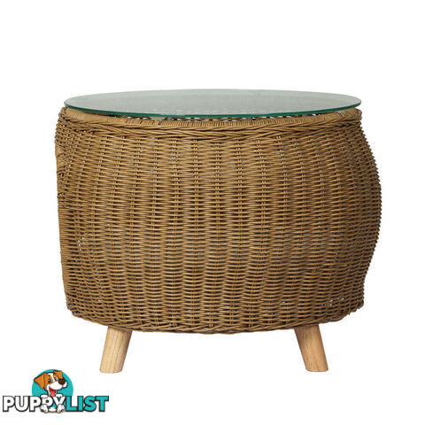 Gardeon Coffee Side Table Wicker Aluminium Desk Pet Bed Storage Outdoor Furniture - FF-COFFEE-TB-YE