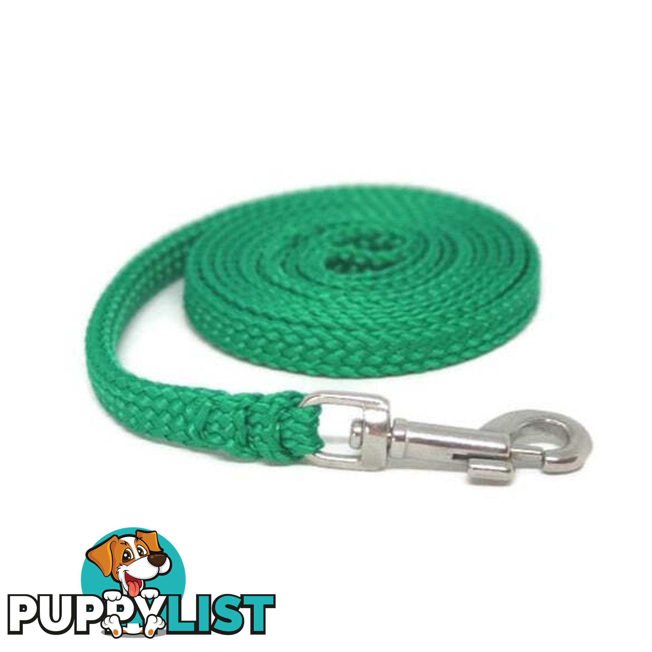 1.8m to 10m Long Dog Lead No Stitching Tough Yarnix 10mm Wide - YNXLD10-3-GRN-SS