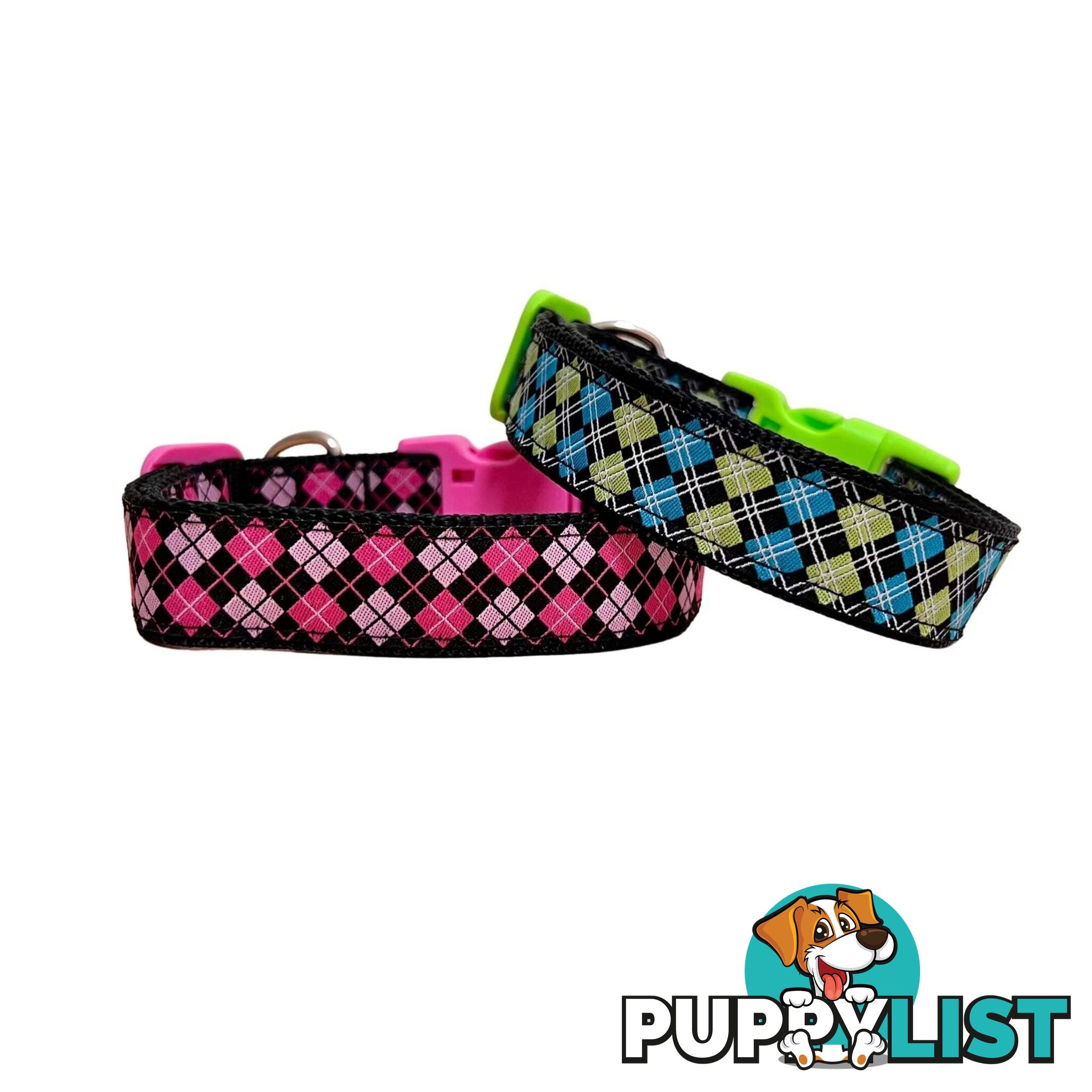 Tartan Dog Collar / XS - L - Hand Made by The Bark Side - TBSTARLGEGRN