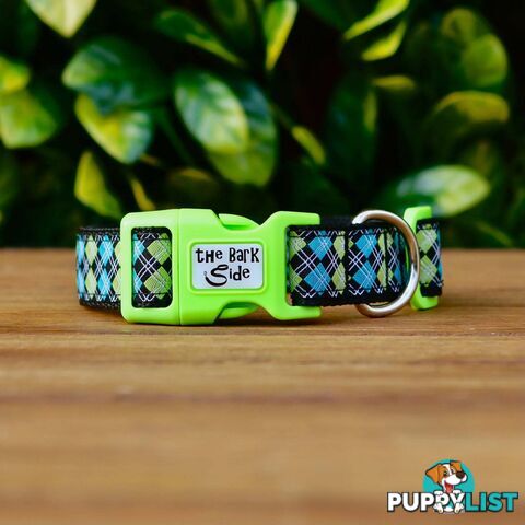 Tartan Dog Collar / XS - L - Hand Made by The Bark Side - TBSTARLGEGRN