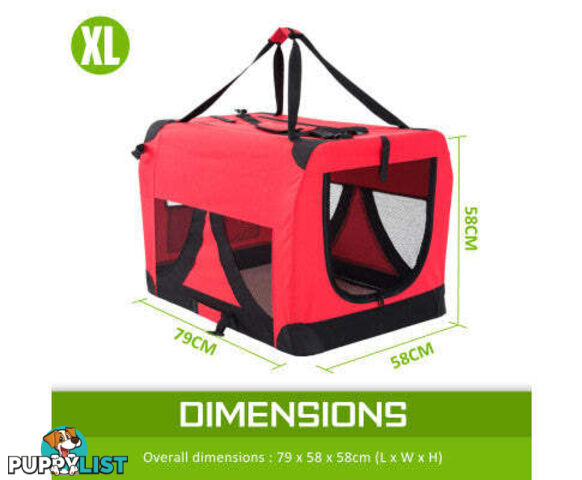 Paw Mate Portable Soft Dog Cage Crate Carrier - V274-PET-02XXXL-RD