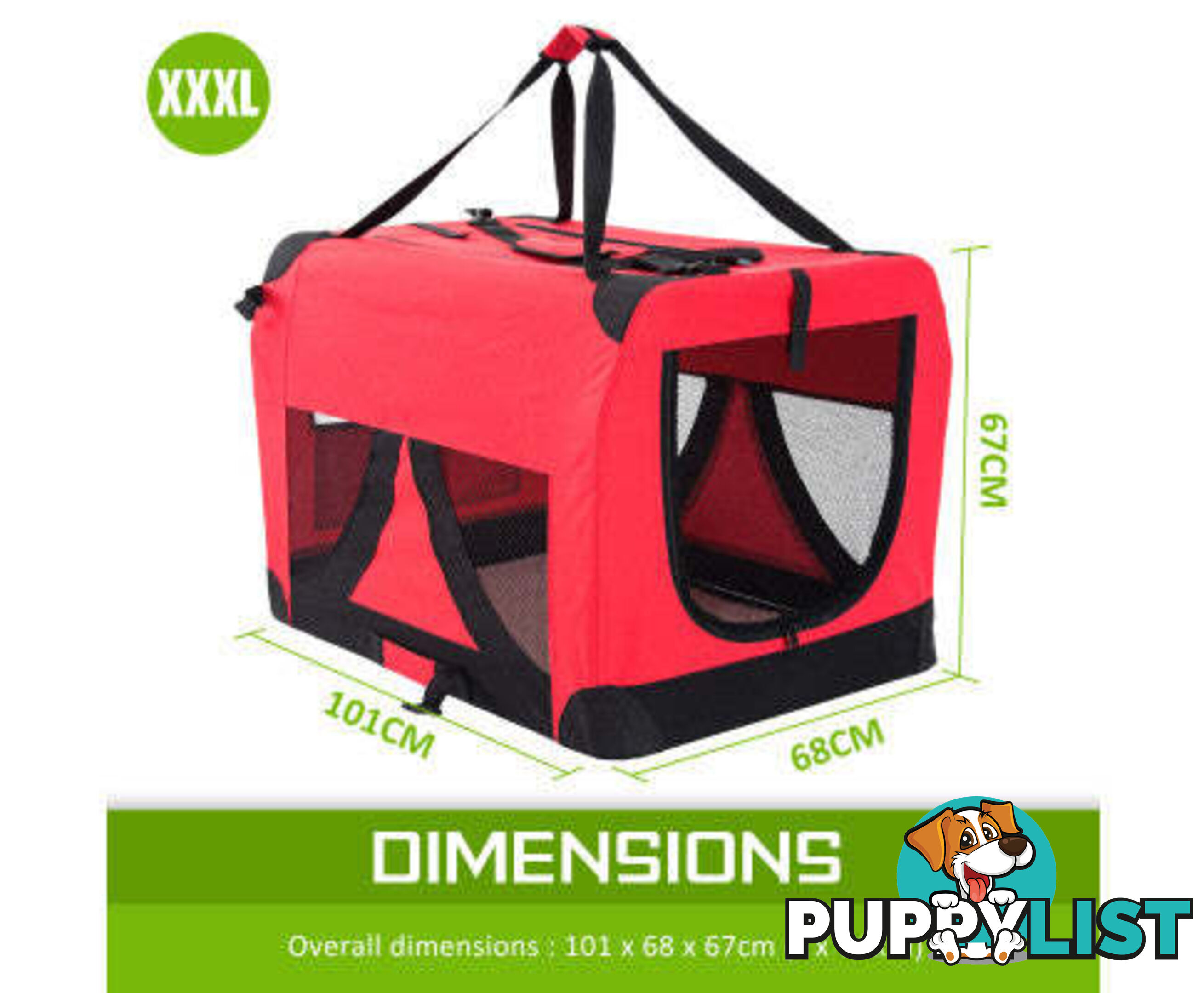Paw Mate Portable Soft Dog Cage Crate Carrier - V274-PET-02XXXL-RD