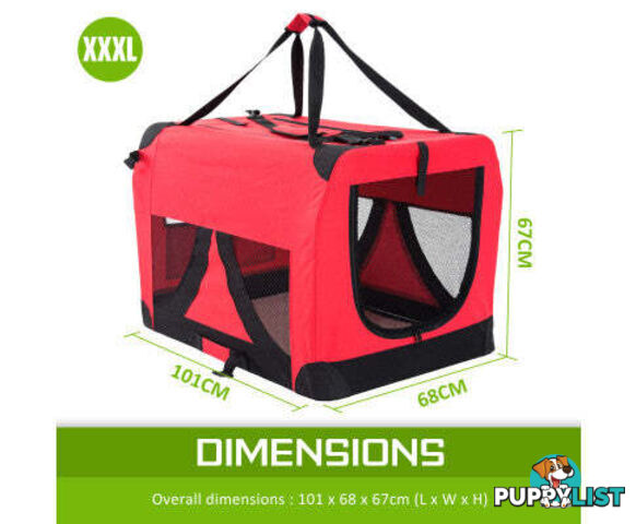 Paw Mate Portable Soft Dog Cage Crate Carrier - V274-PET-02XXXL-RD