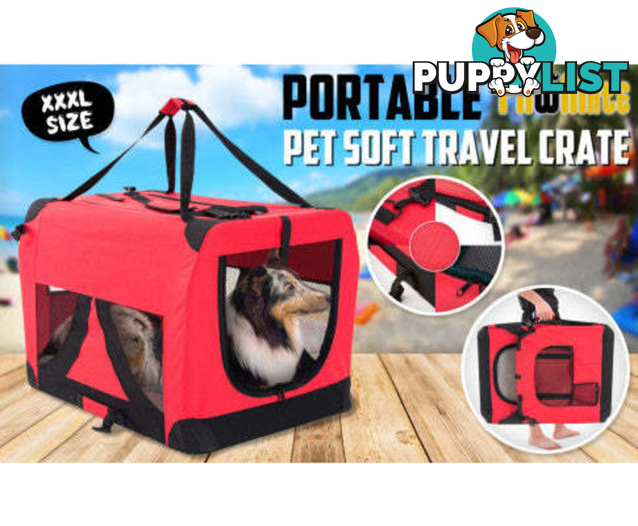 Paw Mate Portable Soft Dog Cage Crate Carrier - V274-PET-02XXXL-RD