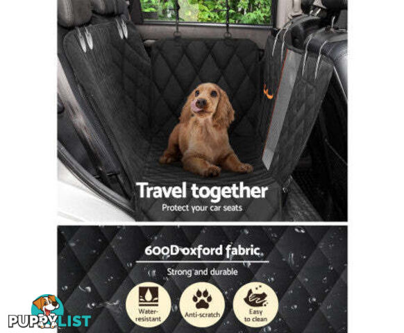 i.Pet Pet Car Seat Cover Dog Protector Hammock Back Waterproof Belt Non Slip Mat - PET-COVER-137X147-BK