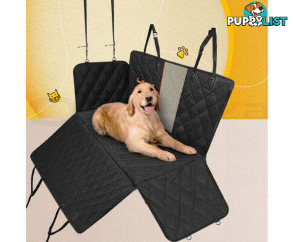 i.Pet Pet Car Seat Cover Dog Protector Hammock Back Waterproof Belt Non Slip Mat - PET-COVER-137X147-BK