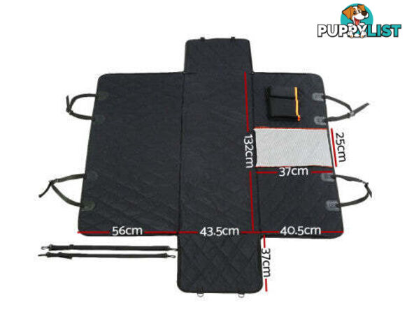 i.Pet Pet Car Seat Cover Dog Protector Hammock Back Waterproof Belt Non Slip Mat - PET-COVER-137X147-BK