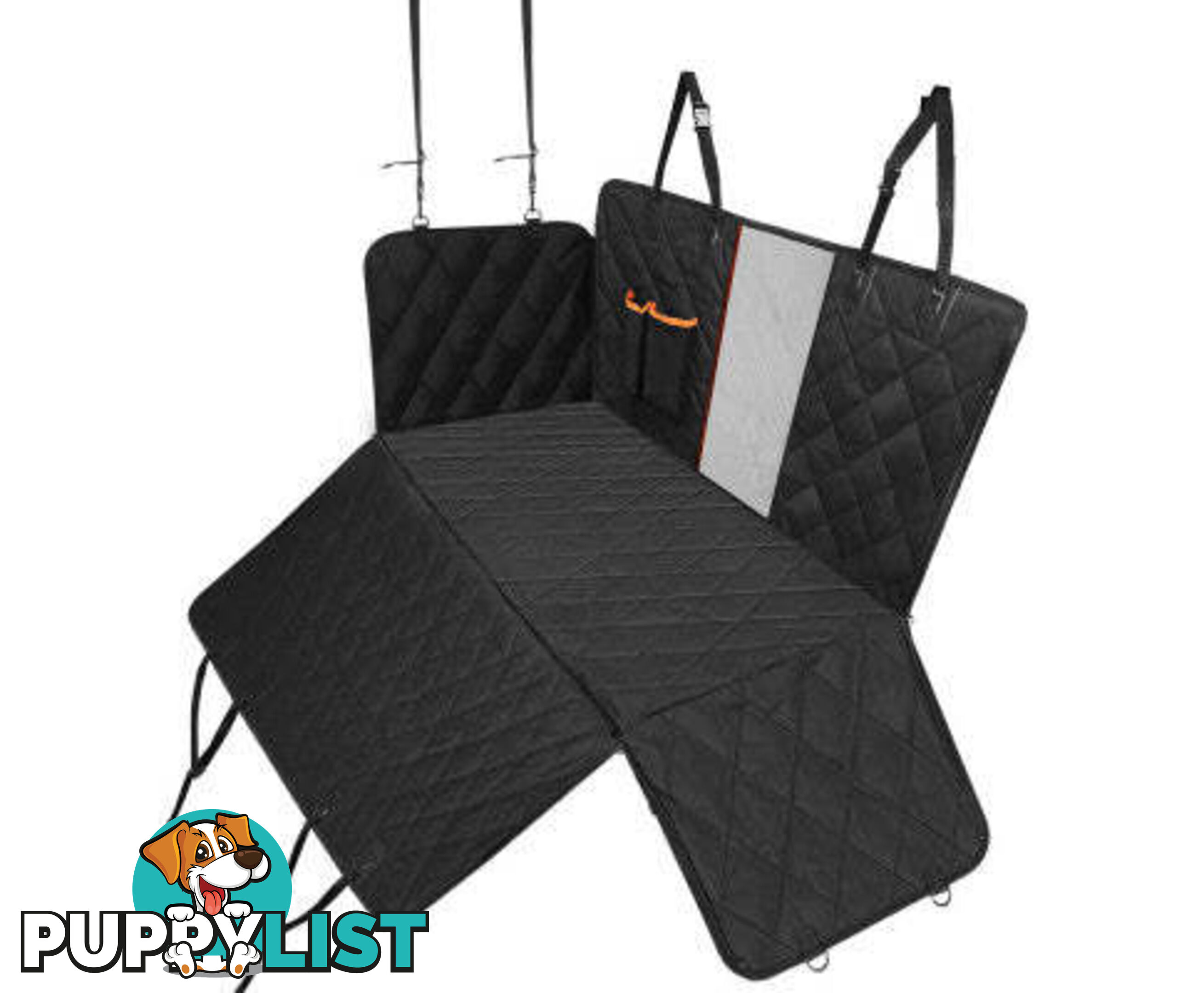 i.Pet Pet Car Seat Cover Dog Protector Hammock Back Waterproof Belt Non Slip Mat - PET-COVER-137X147-BK