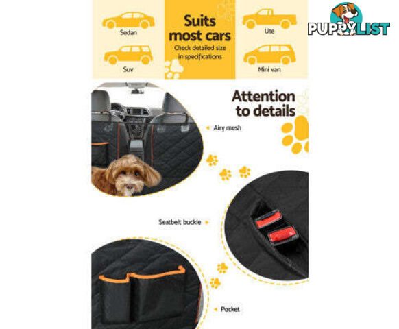 i.Pet Pet Car Seat Cover Dog Protector Hammock Back Waterproof Belt Non Slip Mat - PET-COVER-137X147-BK