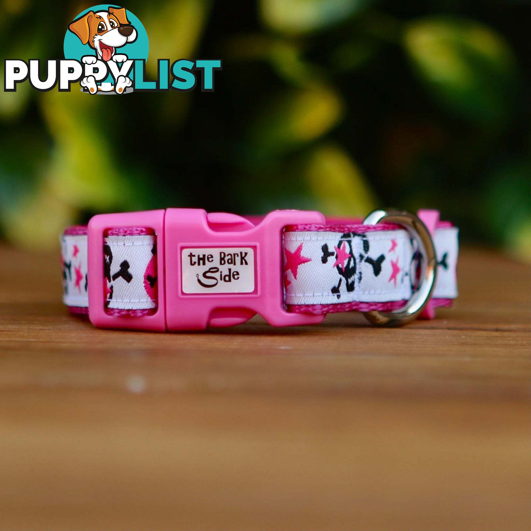 Skulls & Stars Dog Collar - Hand Made by The Bark Side - TBSSKUSMLBLU