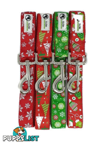 Christmas Dog Leashes - Moondidley Pets - MDPLDXMA1.2REDSNO
