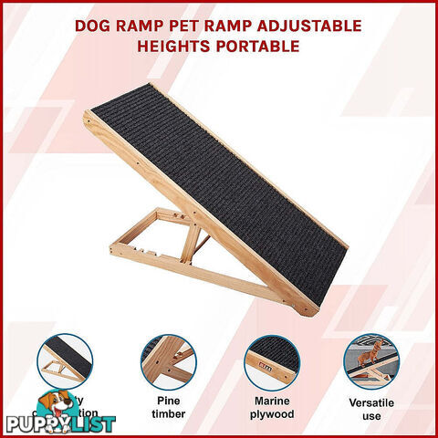 Dog Ramp Pet Ramp Adjustable Heights Portable - V63-827691