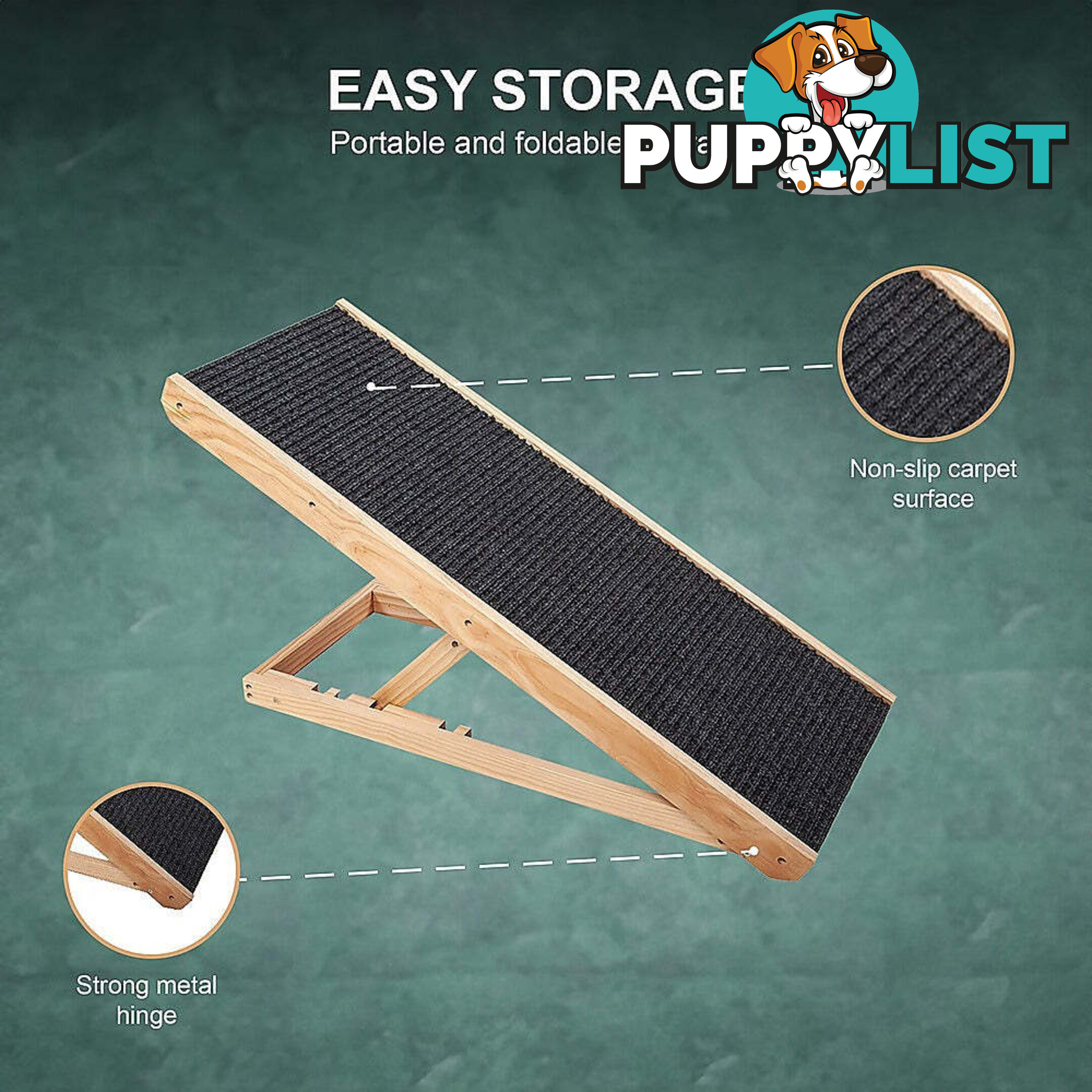 Dog Ramp Pet Ramp Adjustable Heights Portable - V63-827691