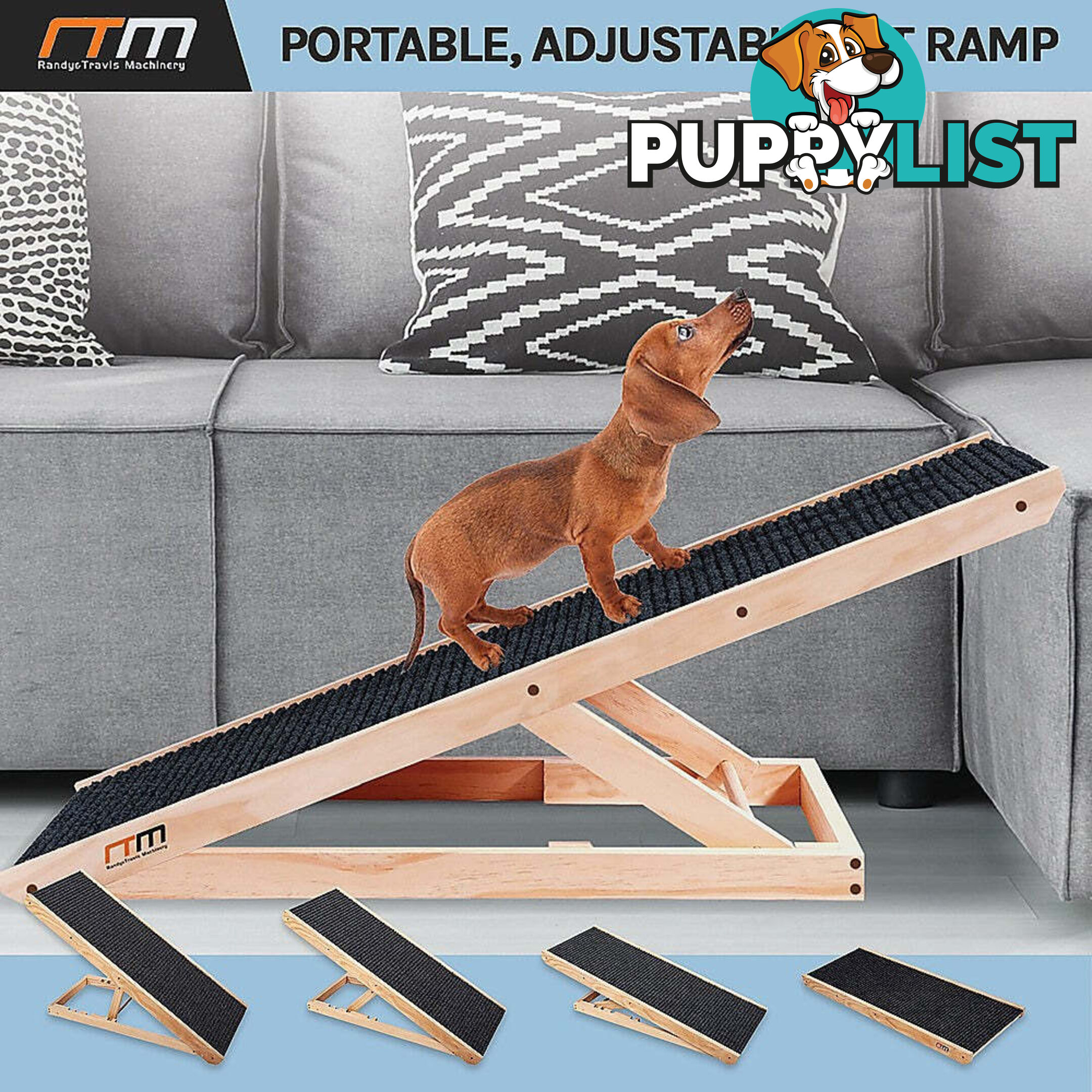 Dog Ramp Pet Ramp Adjustable Heights Portable - V63-827691