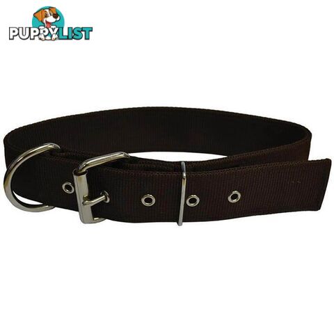 Dog Collar Tough Wide Double Layer Nylon Heavy Duty - Prestige. - PPP-18-1350-28-BK