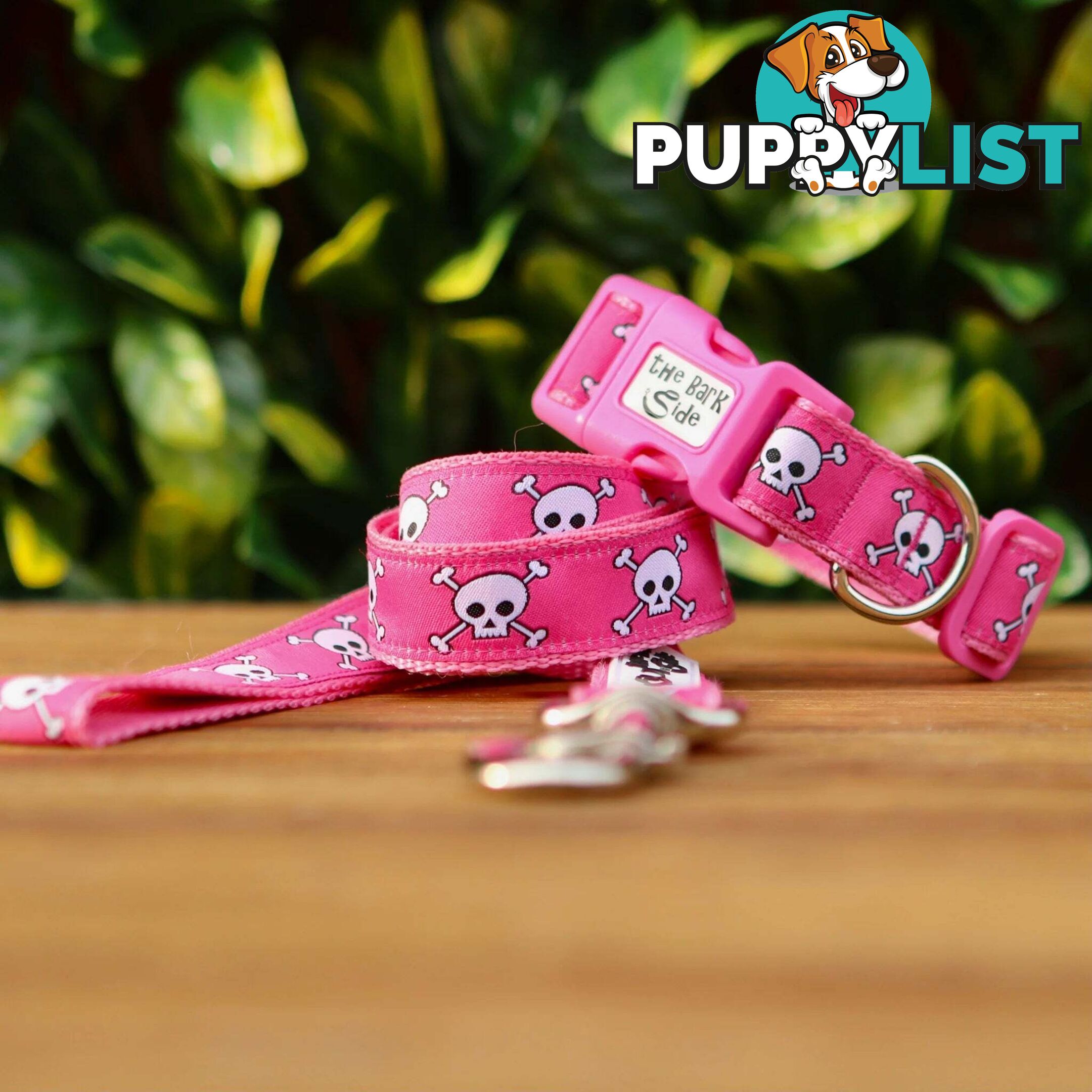Pink Skulls Dog Lead / Dog Leash - Hand Made by The Bark Side - TBSLDSKU201.2