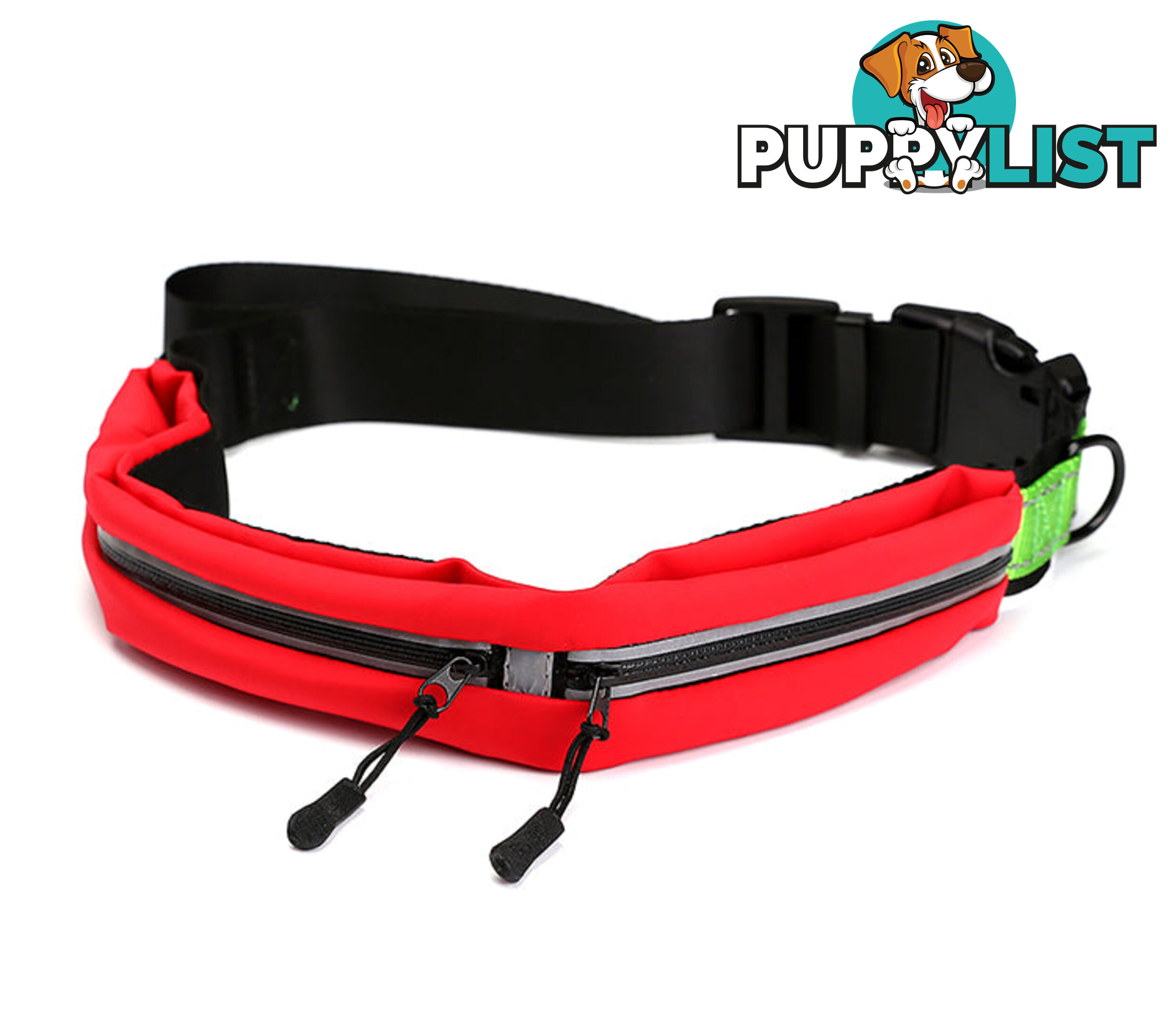 Hands Free Runner/Walker Waist Dog Leash Reflective- Moondidley Pets - MDPLDRUNBLK