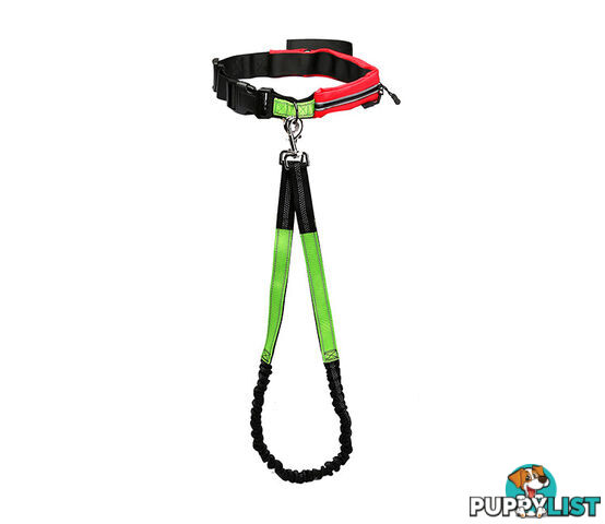 Hands Free Runner/Walker Waist Dog Leash Reflective- Moondidley Pets - MDPLDRUNBLK