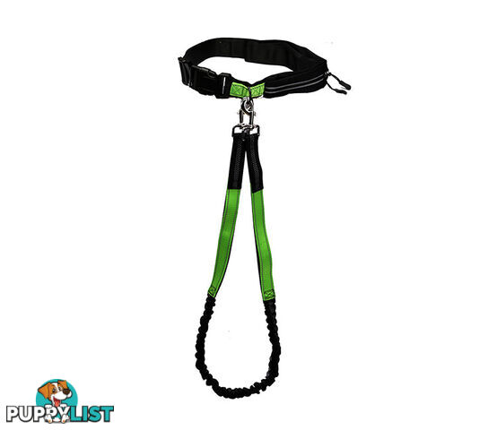 Hands Free Runner/Walker Waist Dog Leash Reflective- Moondidley Pets - MDPLDRUNBLK