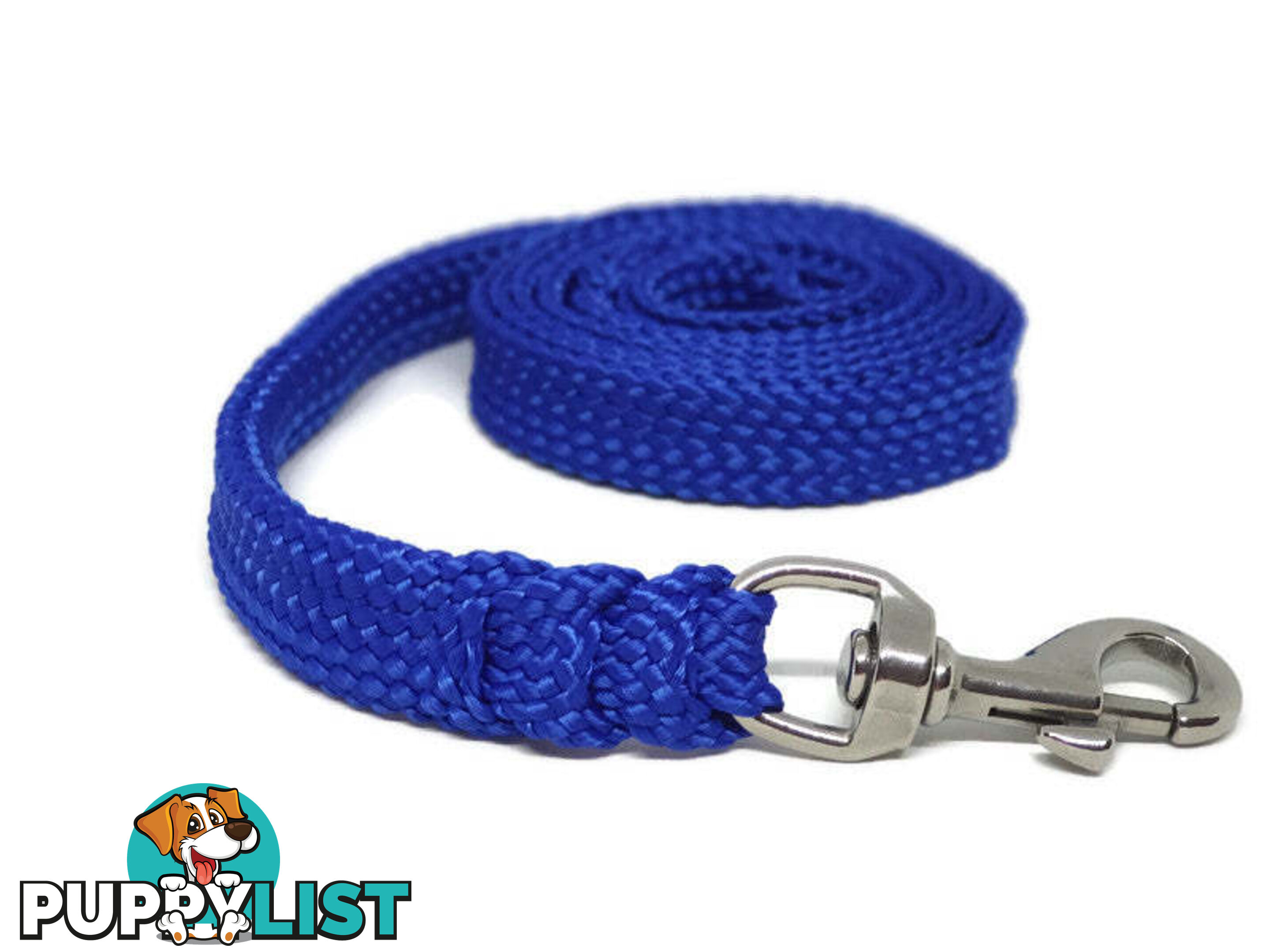 1.8m to 10m Long Dog Lead No Stitching Tough Yarnix 20mm Wide - YNXLD203SSBLUYEL