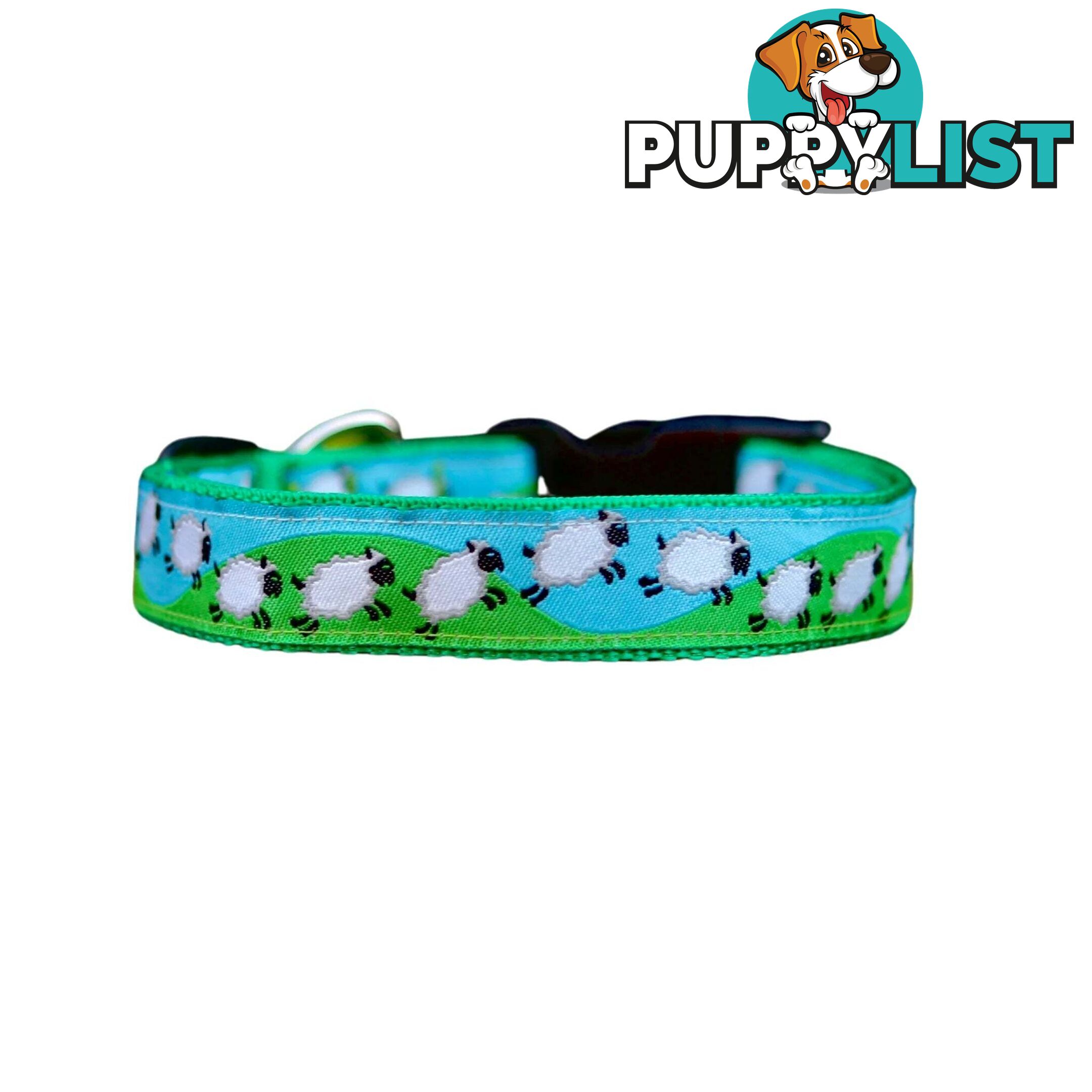 Counting Sheep Dog Collar / XS - L - Hand Made by The Bark Side - TBSCOUXS