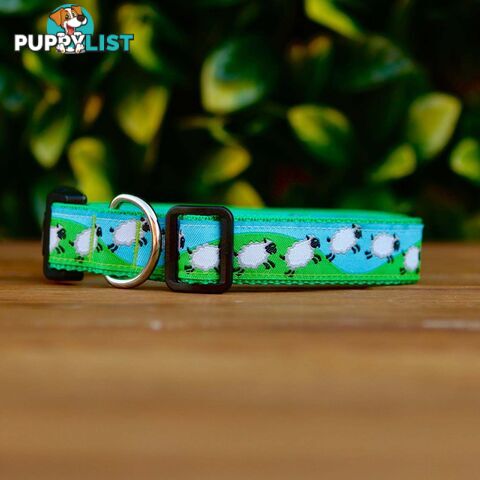 Counting Sheep Dog Collar / XS - L - Hand Made by The Bark Side - TBSCOUXS
