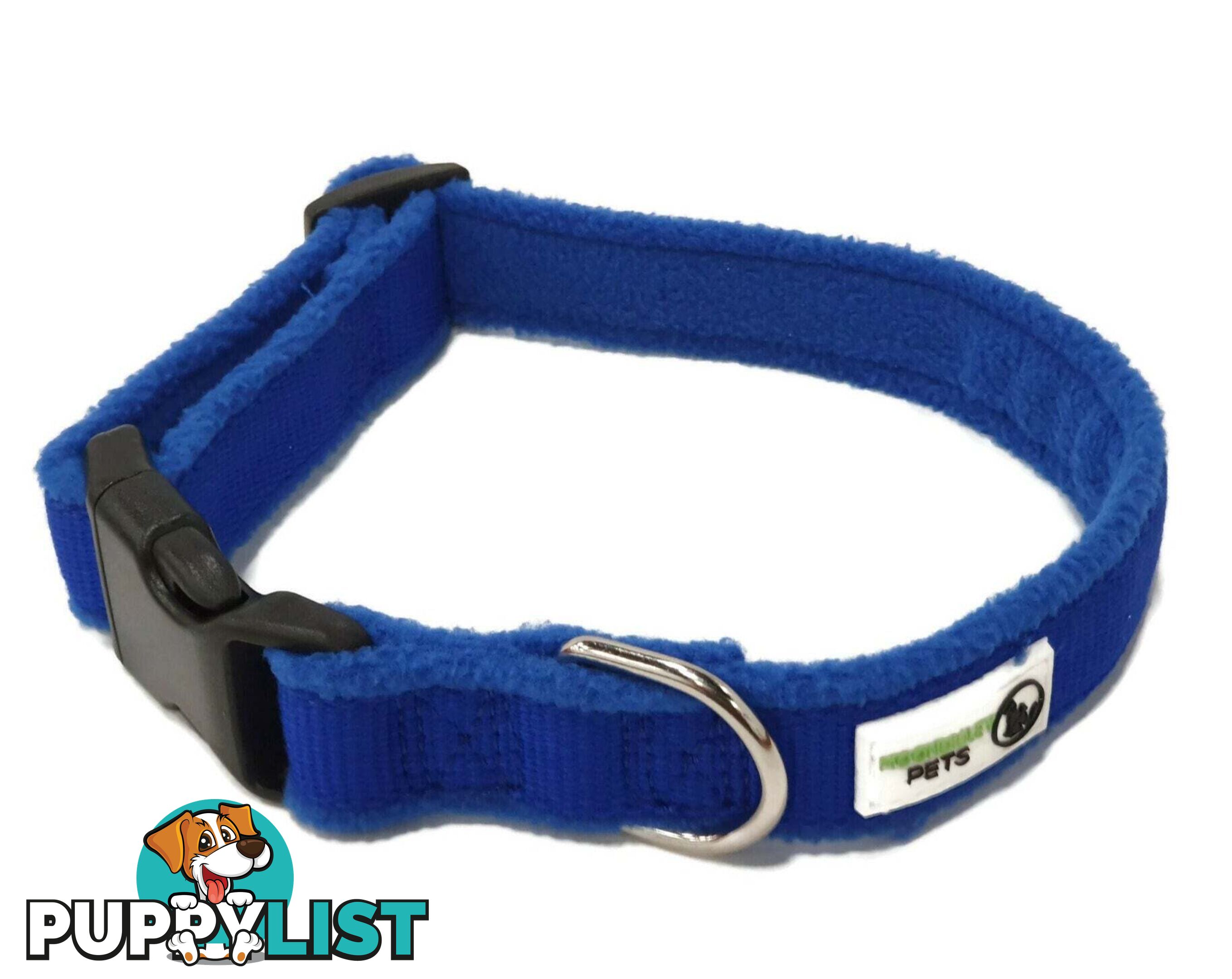 100% Pure Bamboo Fibre w/Fleece Lining Dog Collar Plastic Buckle - Moondidley Pets - MDPCOLFLELGRN