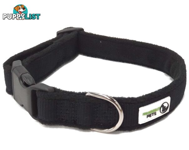 100% Pure Bamboo Fibre w/Fleece Lining Dog Collar Plastic Buckle - Moondidley Pets - MDPCOLFLELGRN