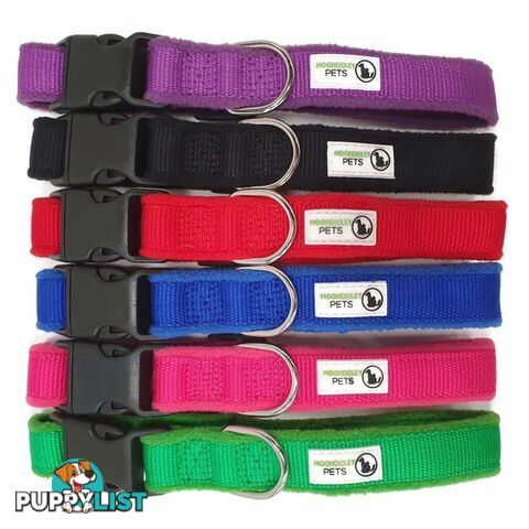 100% Pure Bamboo Fibre w/Fleece Lining Dog Collar Plastic Buckle - Moondidley Pets - MDPCOLFLELGRN
