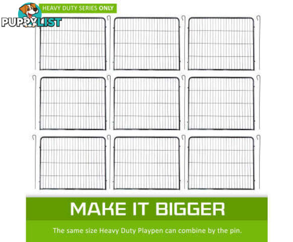 Paw Mate Pet Playpen Heavy Duty 8 Panel Foldable Dog Cage + Cover - V274-PET-PP32S-PPCV32S-GN