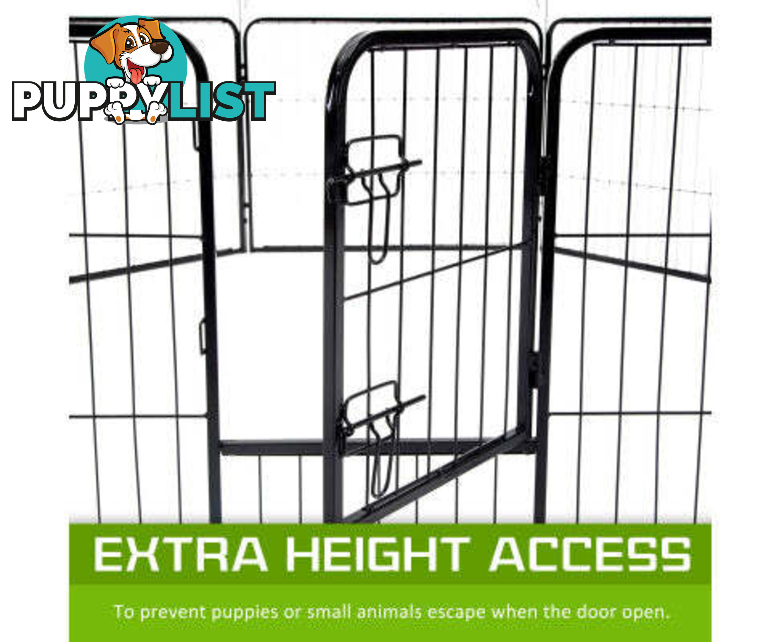 Paw Mate Pet Playpen Heavy Duty 8 Panel Foldable Dog Cage + Cover - V274-PET-PP32S-PPCV32S-GN
