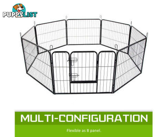Paw Mate Pet Playpen Heavy Duty 8 Panel Foldable Dog Cage + Cover - V274-PET-PP32S-PPCV32S-GN
