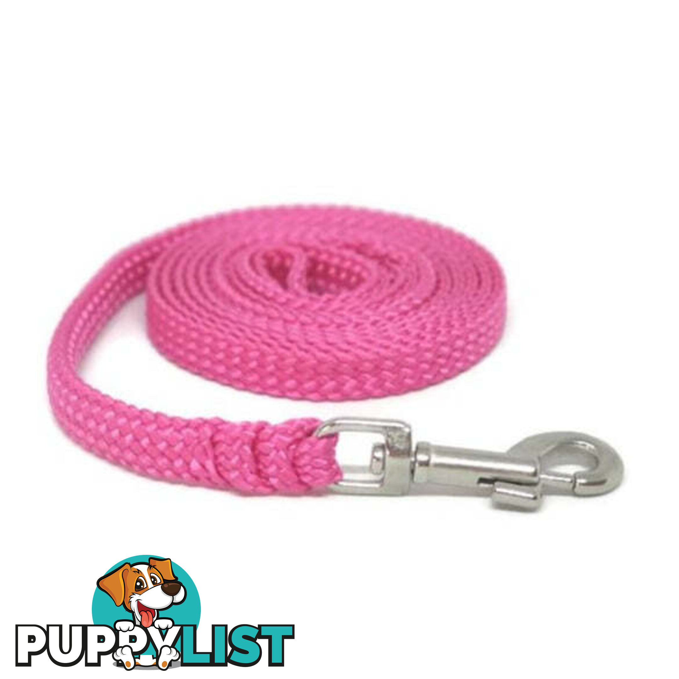 1.8m to 10m Long Dog Lead No Stitching Tough Yarnix 10mm Wide - YNXLD10-10-PUR-BR