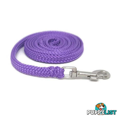 1.8m to 10m Long Dog Lead No Stitching Tough Yarnix 10mm Wide - YNXLD10-10-PUR-BR