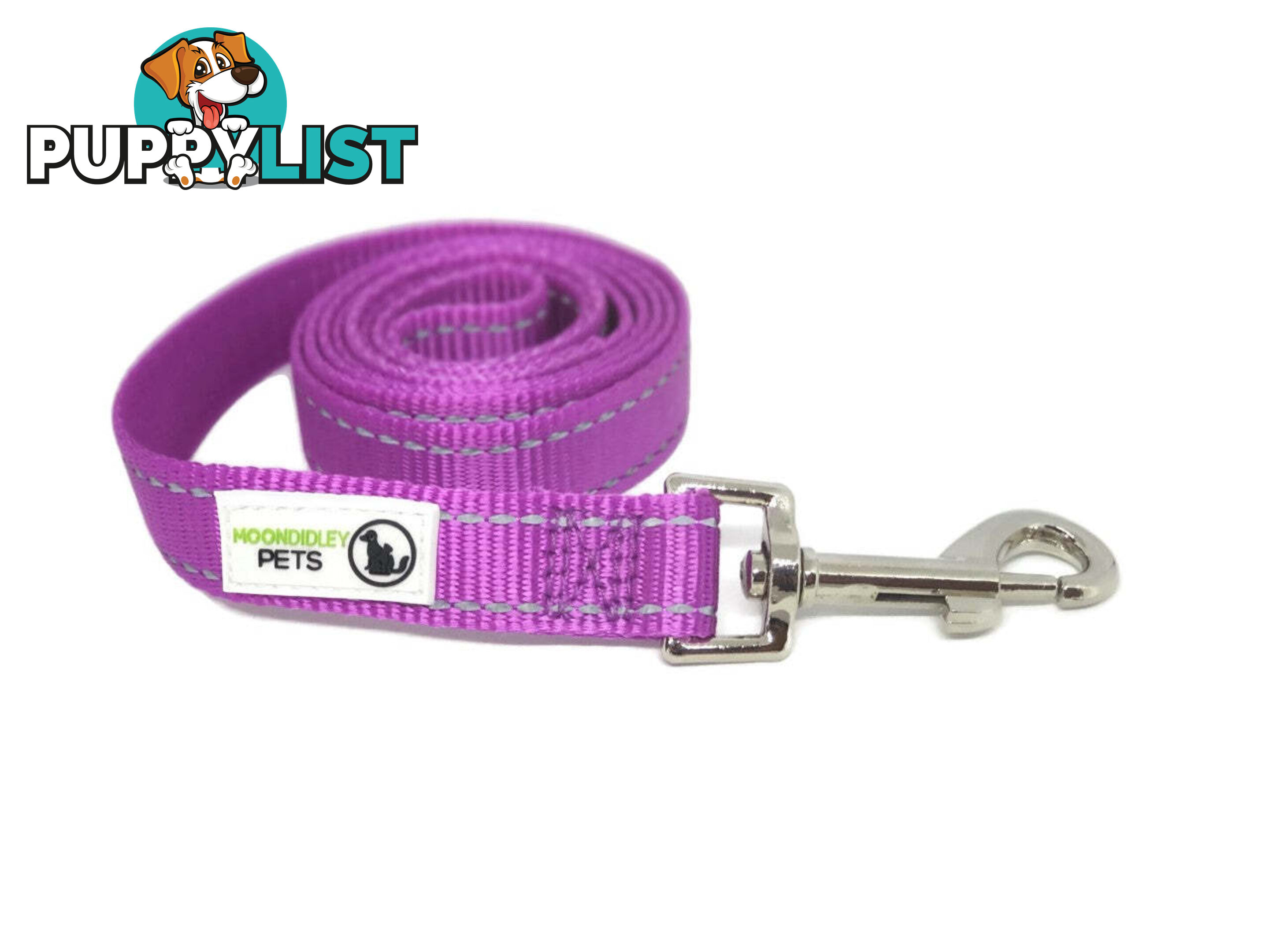 10m Long Nylon w/Reflective Stitching Dog Lead - Moondidley Pets - MDPLDREFLTUR2510