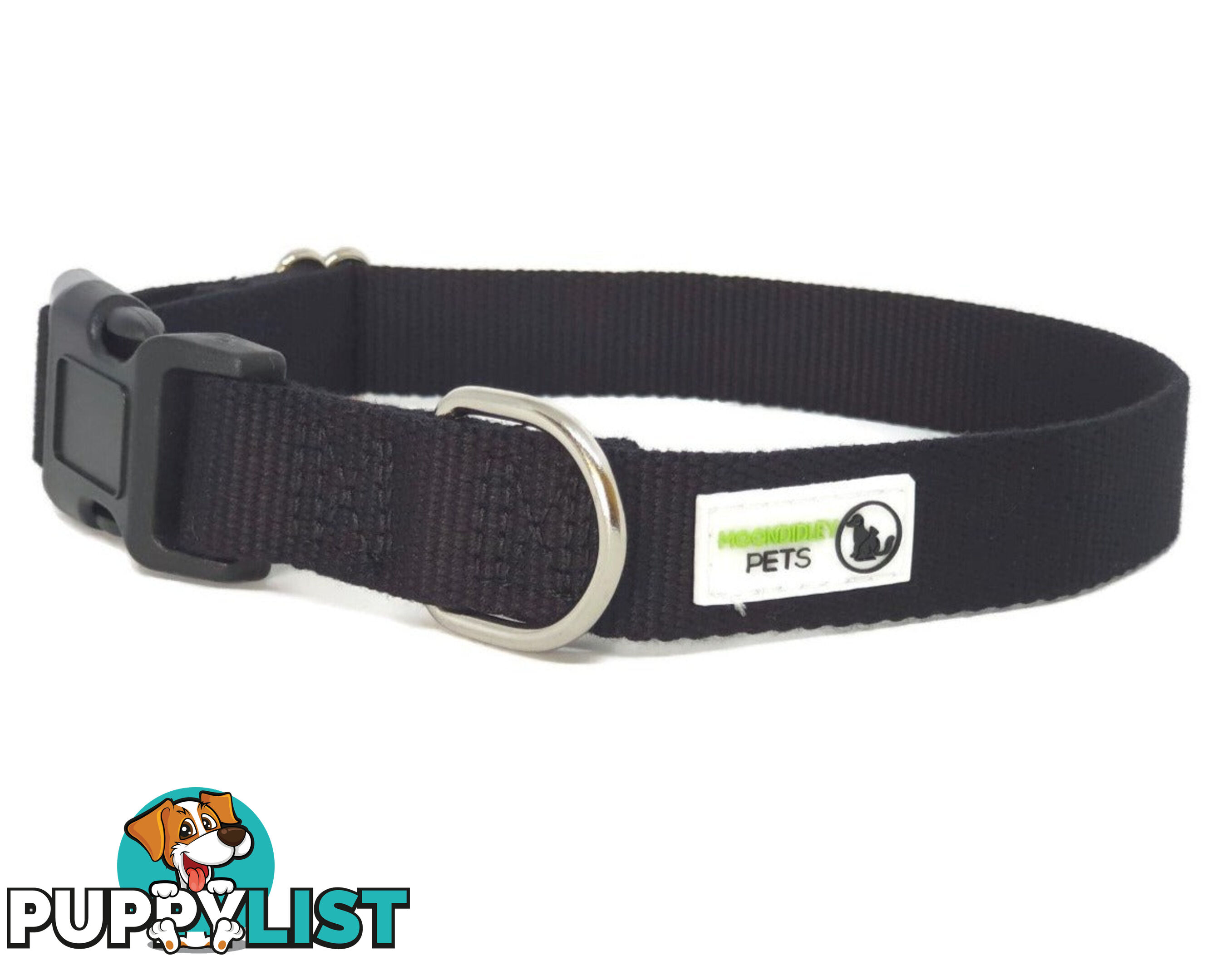 100% Pure Bamboo Fibre Dog Collar Plastic Buckle - Moondidley Pets - MDPCOLBAMXSBLK
