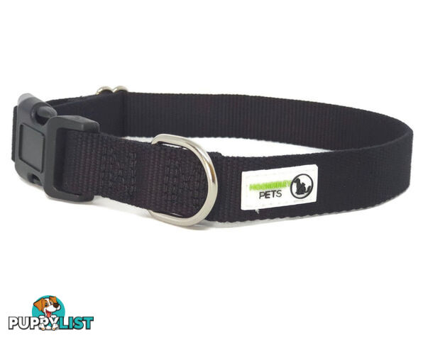 100% Pure Bamboo Fibre Dog Collar Plastic Buckle - Moondidley Pets - MDPCOLBAMXSBLK